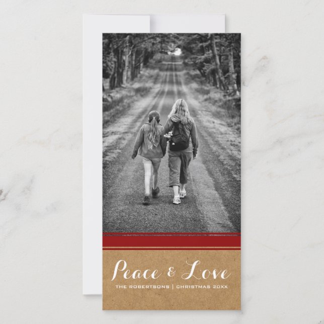 Tarjeta Festiva Paz y amor - Navidades Papel fotográfico Cinturón  (Anverso)