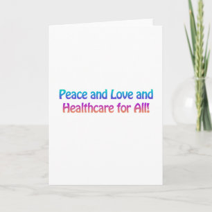 Tarjeta Festiva Paz y amor y salud para todos