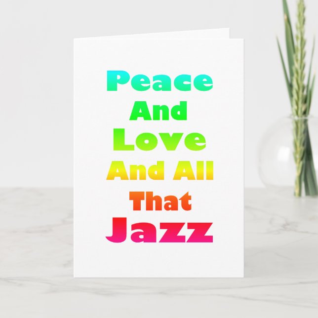 Tarjeta Festiva Paz y amor y todo ese jazz (Anverso)