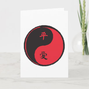 Tarjeta Festiva Paz y amor Yinyang