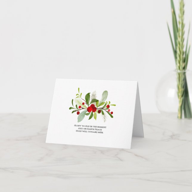 Tarjeta Festiva Paz y buena voluntad de los navidades (Anverso)