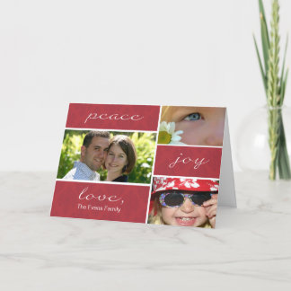 Tarjeta Festiva Paz y día de fiesta doblado alegría Tarjeta-rojos