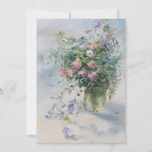 Tarjeta Festiva Pea Dulce En Acuarelas