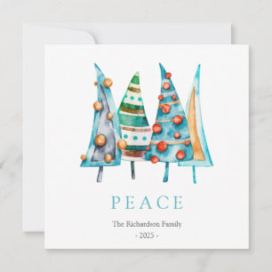 Tarjeta Festiva Peace Baby Doodle Pine Christmas Tree Regalos