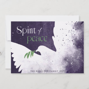 Tarjeta Festiva Peace Dove Deep Purple