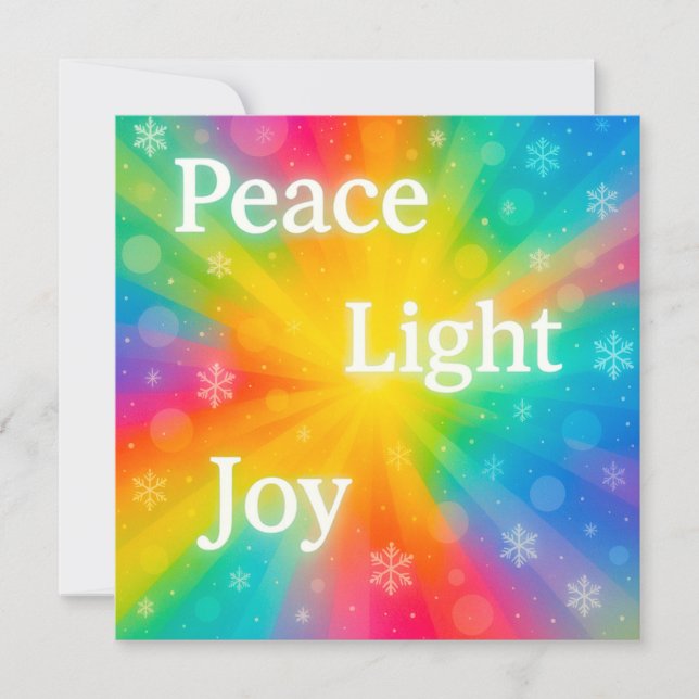Tarjeta Festiva Peace Joy Light (Anverso)