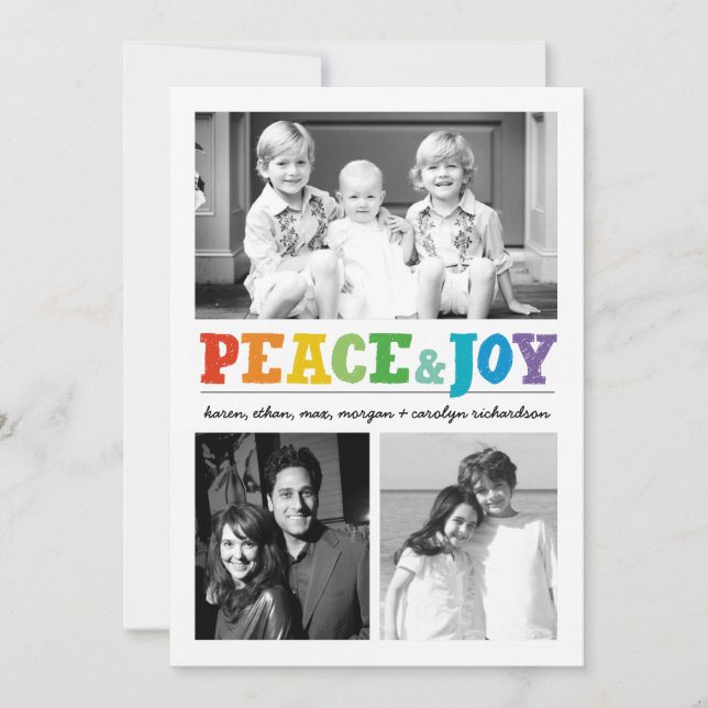 Tarjeta Festiva Peace & Joy Multi x 3 (Anverso)