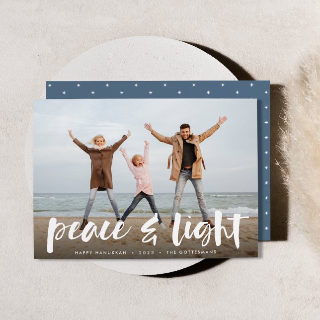 Tarjeta Festiva Peace & Light | Full Photo Hanukkah (Subido por el creador)