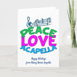 Tarjeta Festiva Peace Love Acapella Group Cute Personalizados Navi
