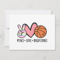 Peace Love Basketball Heart for Women Adolescentes