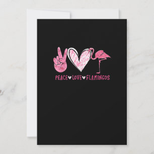 Tarjeta Festiva Peace Love Flamingo   Flamingo Lover
