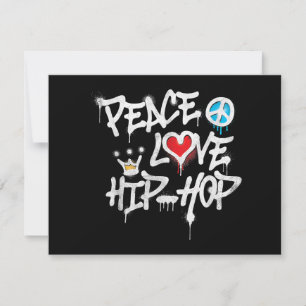Tarjeta Festiva Peace Love Hip Hop Dance