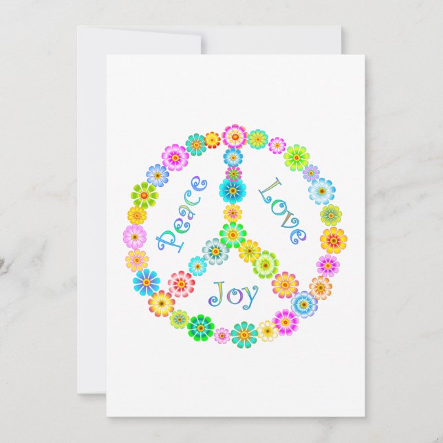Tarjeta Festiva Peace Love Joy (Anverso)