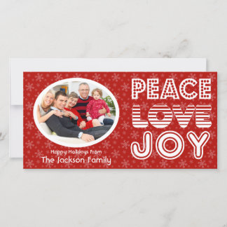Tarjeta Festiva Peace Love Joy Happy Holidays