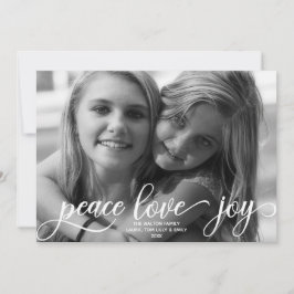 Tarjeta Festiva Peace Love Joy Scandinavian Holiday Photo