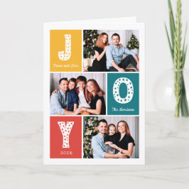 Tarjeta Festiva Peace Love JOY Typography Moderno 3 Photo