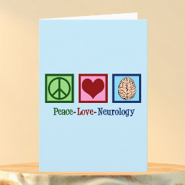 Tarjeta Festiva Peace Love Neurology - Neurologist