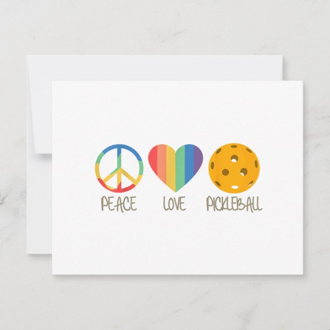 Tarjeta Festiva Peace Love Pickleball (Anverso)