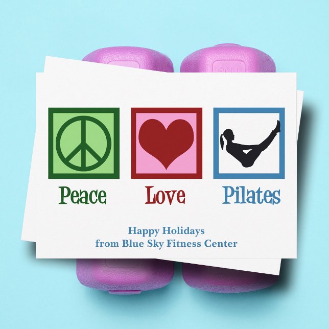 Tarjeta Festiva Peace Love Pilates Cute Personalizados Navidades (Subido por el creador)