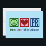 Tarjeta Festiva Peace Love Public Relations Agencia de Relaciones<br><div class="desc">Tarjeta navideña Peace Love Public Relations para un representante de relaciones públicas que ayuda a una empresa con su presencia social. Regalo de relaciones públicas de amor por la paz.</div>