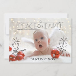 Tarjeta Festiva Peace On Earth Angelic One Photo Xmas Card