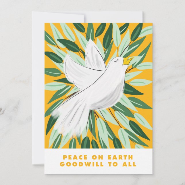 Tarjeta Festiva Peace on Earth Dove Christmas Card (Anverso)