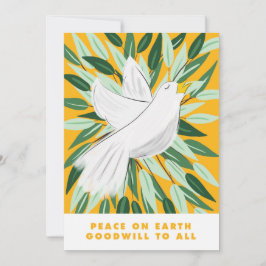 Tarjeta Festiva Peace on Earth Dove Christmas Card