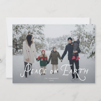 Tarjeta Festiva Peace on Earth Holiday Photo Card