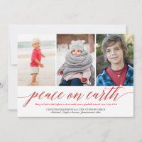 Peace On Earth Luke 2:14 Verse Holiday 3-Photo Red