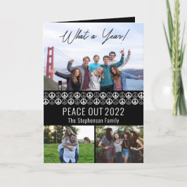 Tarjeta Festiva Peace Out 2023 What A Year 3 Collage de fotos - Ne
