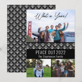 Tarjeta Festiva Peace Out 2023 What A Year 3 Collage de fotos - Ne