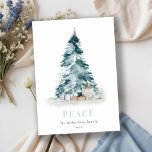 Tarjeta Festiva Peace Snow Watercolor Pine Christmas Tree Regalos<br><div class="desc">Si necesitas más personalización,  por favor,  no dudes en enviarme un mensaje a yellowfebstudio@gmail.com.</div>