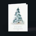 Tarjeta Festiva Peace Snow Watercolor Pine Christmas Tree Regalos<br><div class="desc">Si necesitas más personalización,  por favor,  no dudes en enviarme un mensaje a yellowfebstudio@gmail.com.</div>