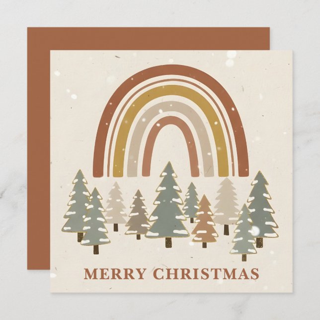 Tarjeta Festiva Peaceful Boho Scene Christmas (Anverso / Reverso)