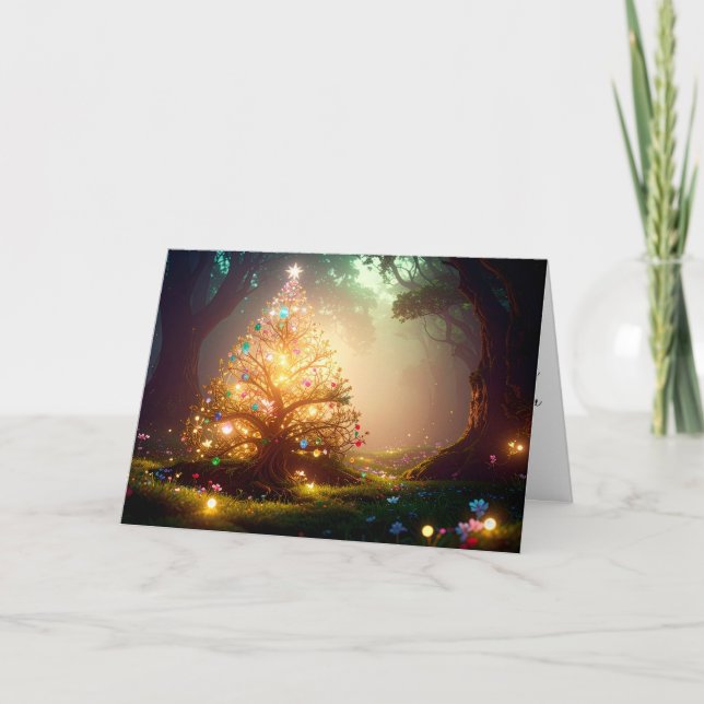 Tarjeta Festiva Peaceful Calm Pretty Merry Christmas Wish Greeting (Anverso)