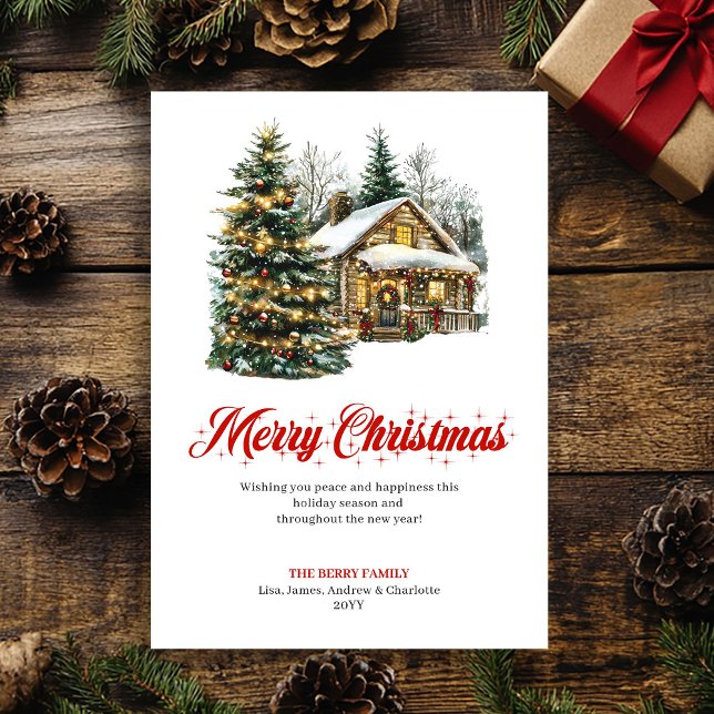 Tarjeta Festiva Peaceful Winter Scene Christmas Greeting Card (Peaceful Winter Scene Christmas Greeting Card)