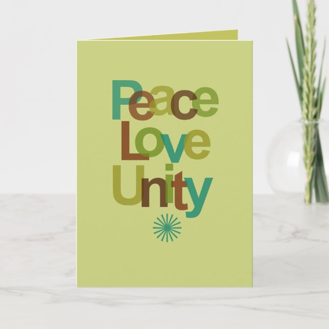 Tarjeta Festiva PeaceLoveUnity (Anverso)