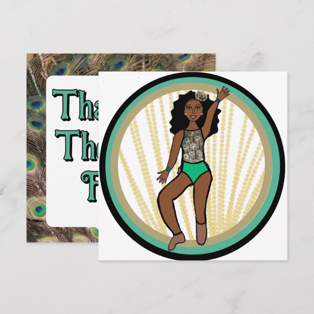 Tarjeta Festiva Peacock Dancer A (Anverso / Reverso)