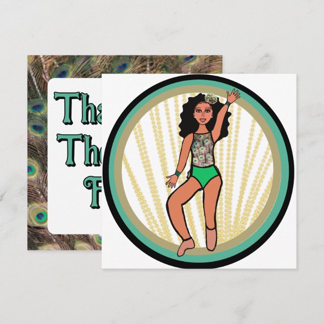 Tarjeta Festiva Peacock Dancer B (Anverso / Reverso)