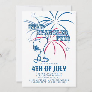 Tarjeta Festiva Peanuts 4 of July Star Spangled Fun