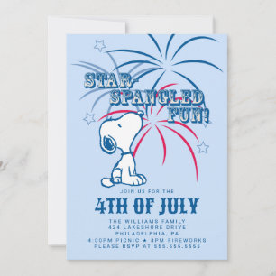 Tarjeta Festiva Peanuts 4 of July Star Spangled Fun