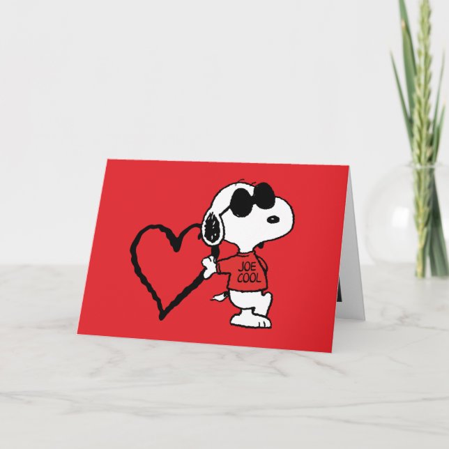 Tarjeta Festiva Peanuts | Joe Cool Día de San Valentín (Anverso)