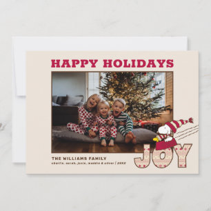 Tarjeta Festiva Peanuts Snoopy y Woodstock Alegres en Trineo