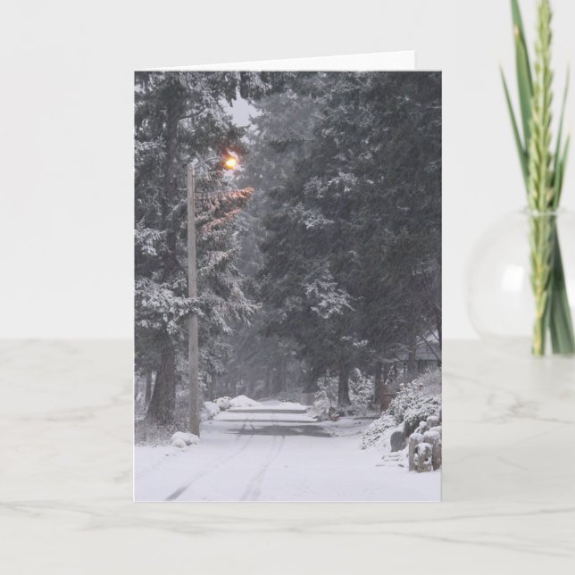 Tarjeta Festiva Pebbles Beach Winter Scene 1 (Anverso)
