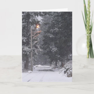 Tarjeta Festiva Pebbles Beach Winter Scene 1