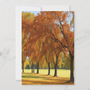 Tarjeta Festiva Pecan Grove Edge Hermosos Otoños Arte Atemporal