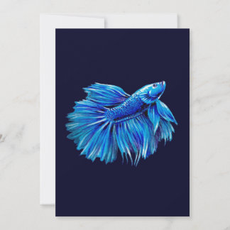 Tarjeta Festiva Peces Betta azul en la marina |Amante del acuario