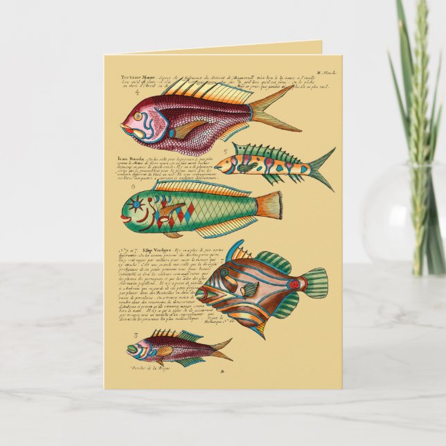 Tarjeta Festiva Peces rojos y amigos (Anverso)