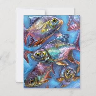 Tarjeta Festiva Peces Tropicales en Acrílicos