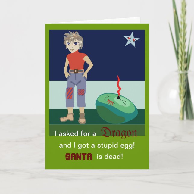 Tarjeta Festiva Pedí un dragón (Anverso)